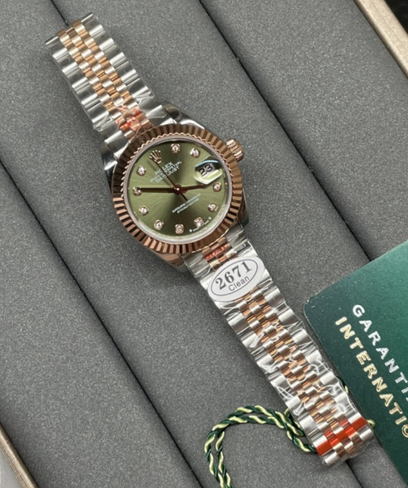 ROLEX DATEJUST 28MM DE MUJER(ROSE GREEN)