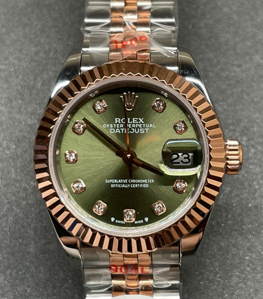 ROLEX DATEJUST 28MM DE MUJER(ROSE GREEN)