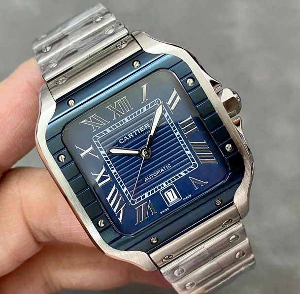 CARTIER SANTOS BLUE 2824 SERIES